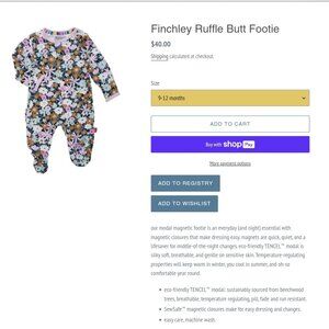 Magnetic Me Ruffle Butt lavender floral footed pajama